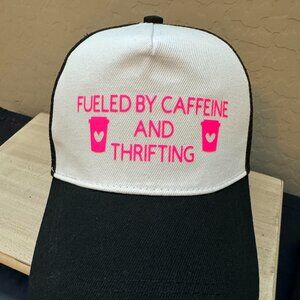 NWOT Black and white womens snap back trucker hat